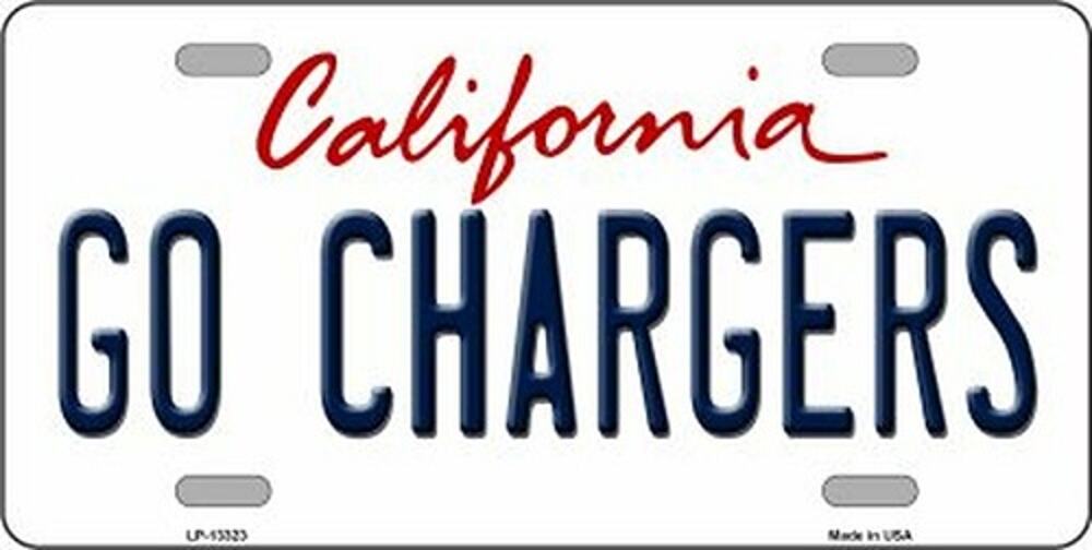 NFL Go Chargers License Plate Metal Auto Sign San Diego New Retro Football